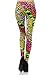 Multi Color Animal Print Bright Leggings 1980s Pants Zebra Cheetah Costume (Small)