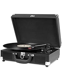 Victrola Vintage 3-Speed Bluetooth Suitcase Turntable with Speakers, Black
