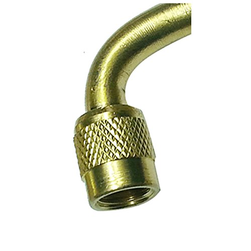 COOKI Brass Air Tyre Valve Extension Car Truck Motorcycle Wheel Tires Parts 90 Degree,Gold