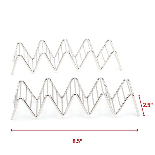 image for 2 Lb. Depot Taco Shell Holder, Stainless Steel Taco Rack Hard Soft Tac