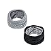 LO SHOKIM 2 Pack Neck Warmer Men Fleece Neck Gaiter Women Scarf Winter Double-layer Thick Knit Circle Loop Infinity Scarf Warm Windproof (Black + Grey)