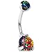 Body Candy Stainless Steel Synthetic Opal Internally Threaded Belly Ring 3/8