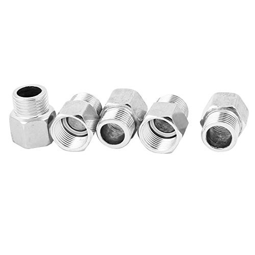 DealMux 1/2BSP Male to 1/2BSP Female Threaded Hex Reducing Bushing Pipe Tube Adapter 5 Pcs