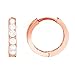 14K Gold Mini Huggie Hoop Cubic Zirconia Channel-set Earrings (10mm)
