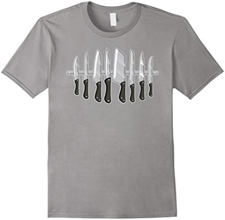 Mens Chef Knife T-shirt - Knives on Display Medium Slate