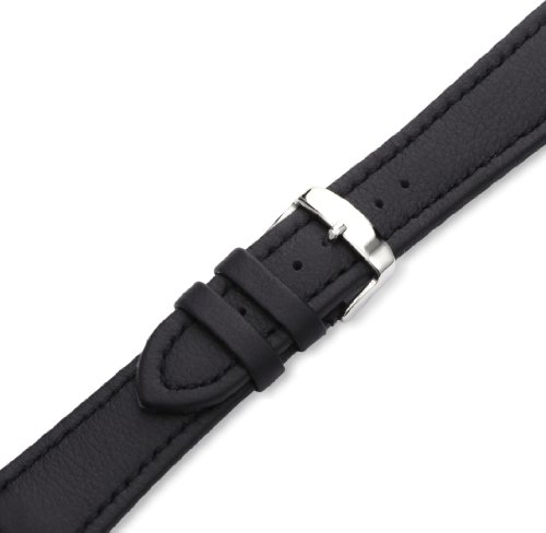 Hadley-Roma Men's MSM739RA 240 24-mm Black Genuine 'Lorica' Leather Watch Strap