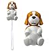 White/ Brown Dog Flipper Toothbrush Holder