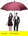 CHNY Golf Umbrella w/Extra Large 60-inch - Auto Open Sturdy & Lightweight (Red)