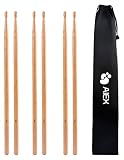 5A Drumsticks, AIEX 3 Pair Drum Sticks Classic Maple Wood Drumsticks Wood Tip Drumstick for Students and Adults (with Waterproof Bag)