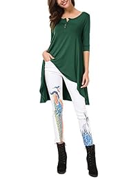 Urban CoCo Mujer Media Manga Alto Bajo Loose Fit Túnica Vestido De playera