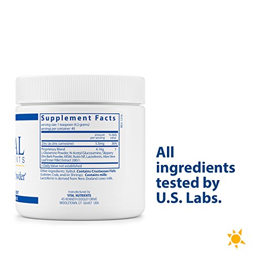 Vital Nutrients - GI Repair Powder - Promotes Healthy Intestinal Function and a Healthy Gastrointestinal Lining - 168 Grams