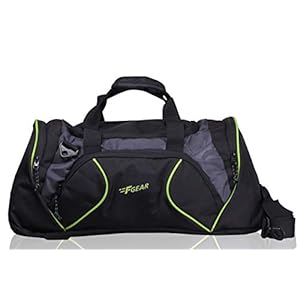 F Gear Metro 27 Liter Travel Duffle Bag Cum Gym Bag (Black Grey Green)