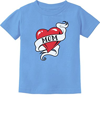 Mom Heart Tattoo for Mother's Day Love Mom Toddler/Infant Kids T-Shirt 3T California Blue