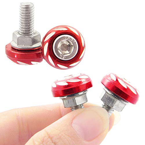 Shells 20PCS Motorbike License Plate Frame Bolt Screw Auto Car Decorate Hex Head Bolts Screws Fasteners,Cool Wind Red