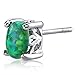 Created Green Opal Stud Earrings Sterling Silver Oval Shape 1.50 Carats