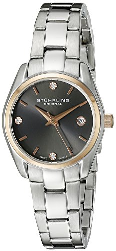 Stuhrling Original Women's 414L.04 "Classic Ascot" Swarovski Crystal-Accented Stainless Steel Watch