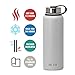MIRA 40 Oz Stainless Steel Vacuum Insulated Wide Mouth Water Bottle | Thermos Keeps Cold for 24 Hours, Hot for 12 Hours | Double Walled Powder Coated Travel Flask | Silver Gray