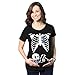 Crazy Dog Womens Maternity Skeleton Halloween Novelty T Shirts Soft Comfortable Funny Shirts for Mothers to be Cute Pregnancy Announcement Halloween Costume Black M
