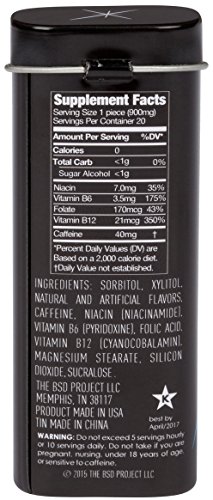 Viter Energy Wintergreen Caffeinated Mints - 40mg Caffeine & B-Vitamins Per Powerful Sugar Free Mint. Boost Energy, Focus & Fresh Breath. 2 Pieces Replace 1 Coffee, Energy Drink, Caffeine Candy & Gum