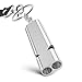 PolySky Metal Rescue Whistle with Neck Lanyard and Keyring Outdoor Emergency Survival Coach Whistles Referee Gear Lifeguard Loud Whistle with Double Tubes for School Gym Camping