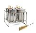 Bapon Organix- Stainless Steel Popsicle Molds and Rack - 6 Ice Pop Makers With 12 Reusable Bamboo Sticks and Silicone Seals - Bonus Cleaning Brush and Recipe Book