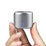 Travel Case Packed, Wireless Mini Bluetooth Speaker with Custom Bass Radiator. EWA A106, Small But Loud, The Next Generation of Portable Speakers for Home, Outdoors, Shower (Silver)