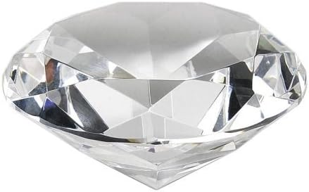 Crystal Clear Faceted Diamond Shaped Paperweight Top Maybe Engraved Apx. 4" Diameter by Promo Products Direct Office Product