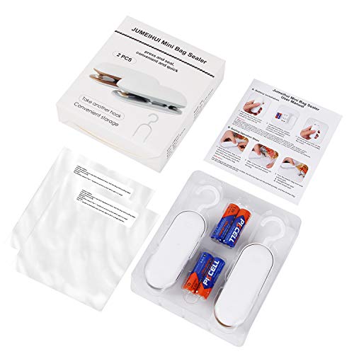 Mini Bag Sealer(2-Pack), 2 in 1 Heat Sealer and Cutter Handheld Portable Bag Resealer Sealer for Food Storage Reseals Snack Bags (Battery Included) - Thumbnail 5