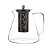 50oz/1.5Liter Large Glass Teapot with Stainless Steel Infuser and Lid, Flower Tea and Loose Leaf Glass Tea Pot