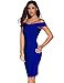Meilun Women's Rayon Strap V-Neck Bandage Bodycon Party Dress (L, Blue-2)