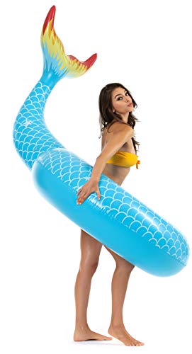 Vickea Giant Inflatable Mermaid Swmming Pool Floats for Adults (Blue) - Thumbnail 5