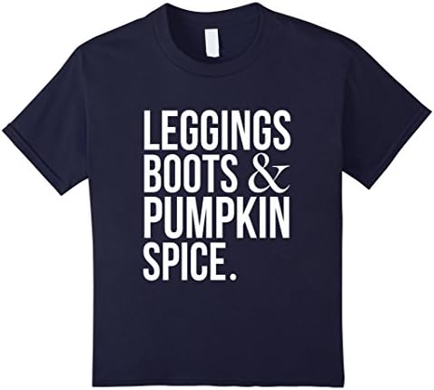 Kids Leggings Boots And Pumpkin Spice T-Shirt Fall Harvest Warm 12 Navy