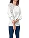Allegra K Women's Scoop Neck Floral Lace Patch Back See Through Tunics White L