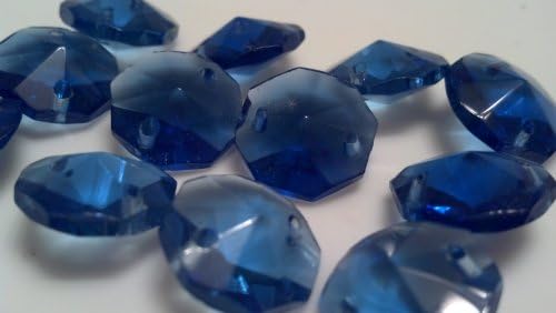 Chandelier Crystals 14mm Sapphire Octagon Beads Pack of 50
