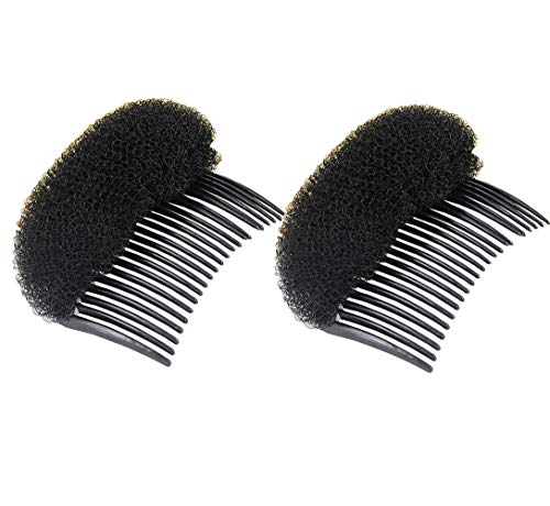 2PCS Black Charming BUMP IT UP Volume Inserts Do Beehive Hair Styler Shaper Insert Tool Hair Comb Bouffant Padding Bun Maker Hair Styling Hair Accessories DIY Hair Beauty Tool for Women Lady Girl