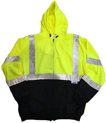 2 Tone/ Men's High-visibility Class 3 Hooded Sweater (Large)