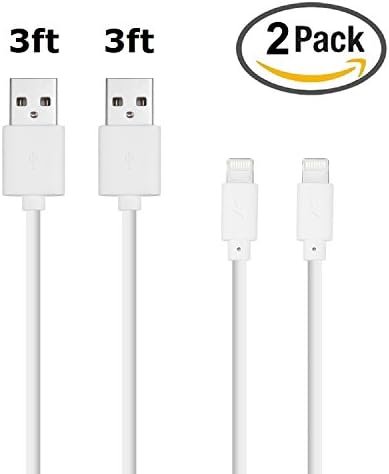 AIVANT Lightning Cable, 3FT/0.9M 2 Pack Charge&amp;Sync iPhone Charger Cable for iPhone 7/ 7 Plus/ 6S/ 6S Plus/ 6/ 6 Plus/ SE/ 5S/ 5C/ 5, iPad Air/ Air2/ Mini/ Mini2/ Mini3/ 4