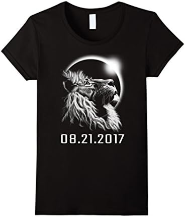 Womens Solar Eclipse Lion Birthday Shirt-Solar Eclipse 2017 Small Black