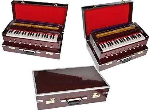 Queen Brass Harmonium-Traveler-Peti-Baja- Octaves-9 Stops-4 Drone-Coupler-Bass/Male 440 Hz