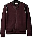 Kenneth Cole REACTION Men's Bomber Sweatshirt with Pleather