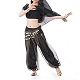 BellyLady Belly Dance Tribal Harem Pants, Egyptian Lantern Pants For Christmas BLACK