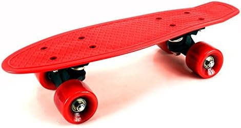VT Mini Smooth Ride Cruiser Complete 17" Banana Skateboard w/ 54mm Wheels, ABEC-7 Bearings (Red)