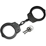 VIPERTEK Double Lock Steel Police Edition Professional Grade Handcuffs (Black)
