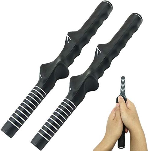 TIHOOD 2PCS Right-Handed Golf Swing Training Grip Trainer Black