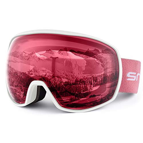 Snowledge Ski Goggles Snowboard Snow Goggles for Men Women OTG Snowboard Goggles with 100% UV Protection Anti-Fog Dual Lens Skiing Goggles Helmet Compatible