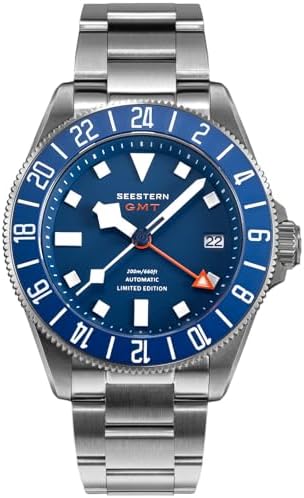 Amazon.com: Sugess SEESTERN Titanium Series, GMT, Blue, NH34