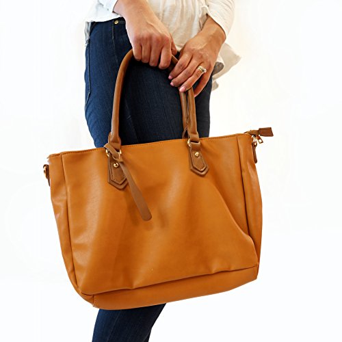 Got Oil Supplies Essential Oils Hobo Bag for Women - Brown Designer Handbag Purse with 16 Elastic Pockets