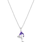 Hapour Butterfly Necklace 925 Sterling Silver Pendant Choker Cubic Zirconia Cute Heart Chain Necklaces Trendy for Women Simulated Diamond Simple Jewelry