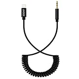 UNOOE Spring Aux Cord Cable for Car for iPhone 8 iPhone 7 Lightning to 3.5mm Headphone Jack Coiled Audio Cable Adapter iPhone 8 Plus/ X /7/7 Plus/6/6S/6 Plus,iPod,Home Stereo,Hi-Fi,Headphones,Speaker