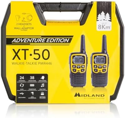XT50 24channels 446.00625-446.0935MHz Negro, Amarillo Two-Way radios - Walkie-Talkie (AAA, Alcalino, 54 x 33 x 103 mm, 93 g)